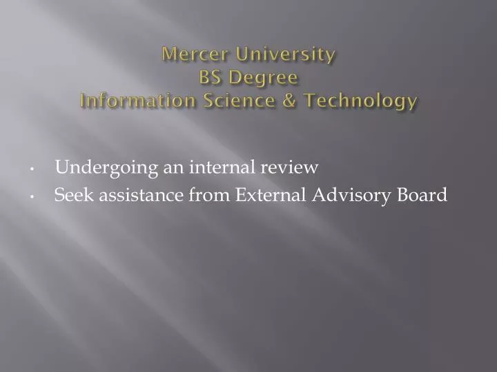 mercer university bs degree information science technology