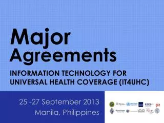 INFORMATION TECHNOLOGY FOR UNIVERSAL HEALTH COVERAGE (IT4UHC)