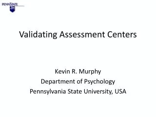 Validating Assessment Centers