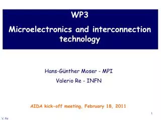 WP3 Microelectronics and interconnection technology