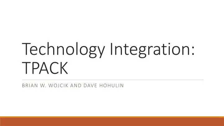 technology integration tpack
