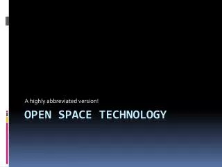Open Space Technology