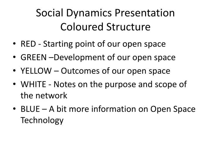 social dynamics presentation coloured structure
