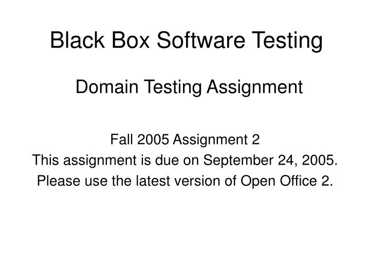 black box software testing domain testing assignment