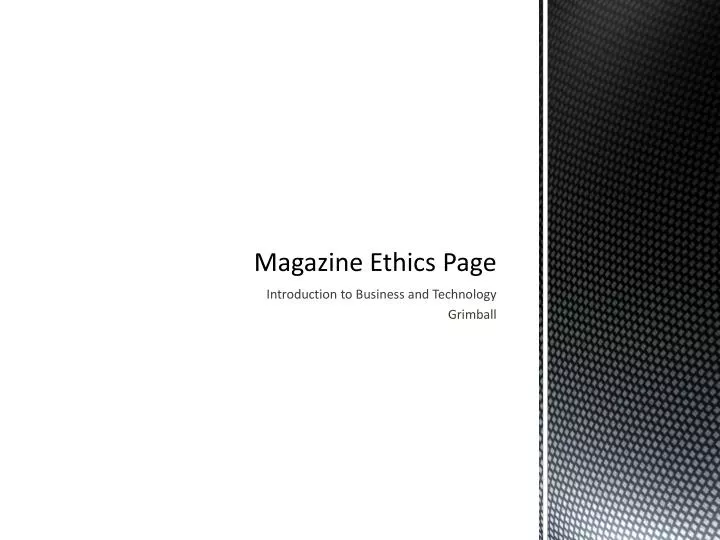 magazine ethics page