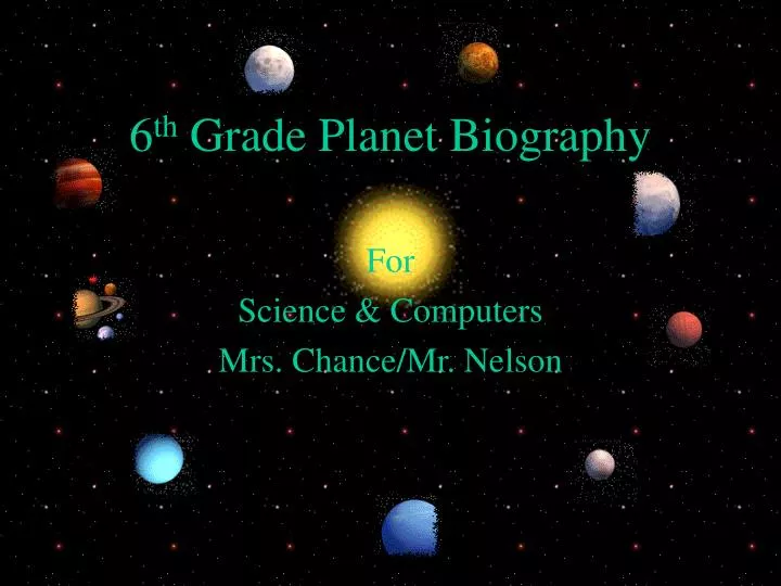 6 th grade planet biography
