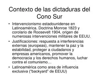 contexto de las dictaduras del cono sur