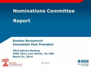 Nominations Committee Report