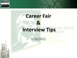 Career Fair &amp; Interview Tips