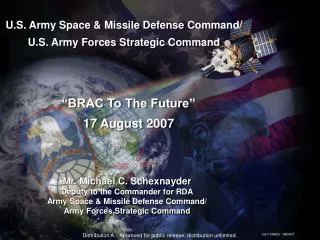 U.S. Army Space &amp; Missile Defense Command/ U.S. Army Forces Strategic Command