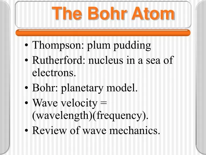 the bohr atom