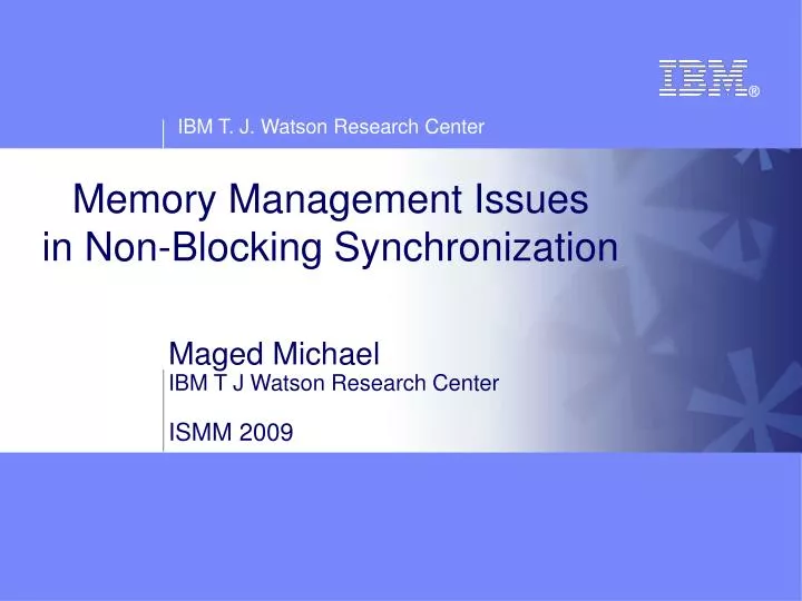 memory management issues in non blocking synchronization