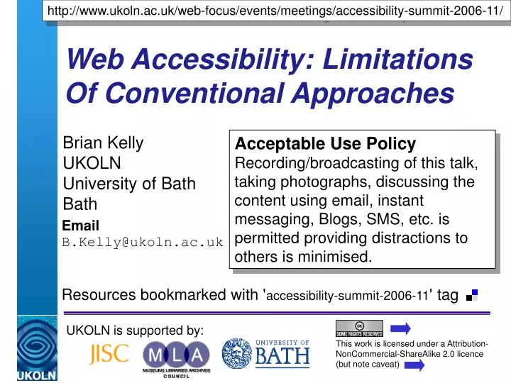 web accessibility limitations of conventional approaches