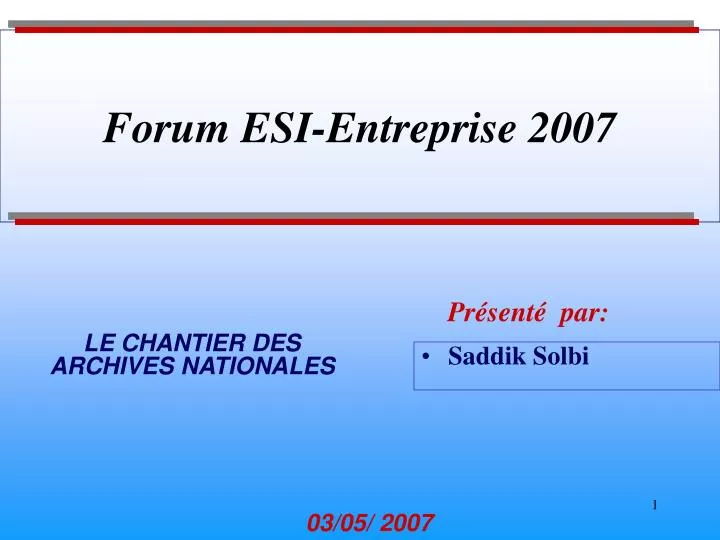 forum esi entreprise 2007