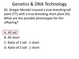 Genetics &amp; DNA Technology