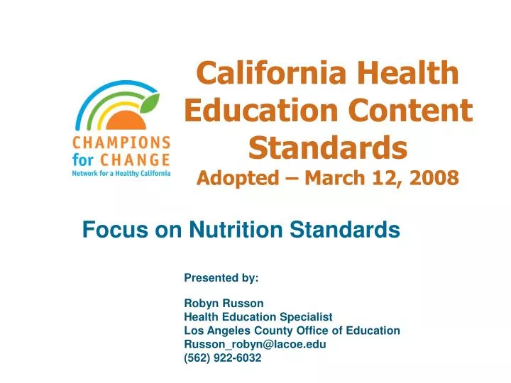california health education content standards adopted march 12 2008