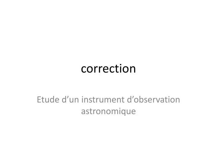 correction