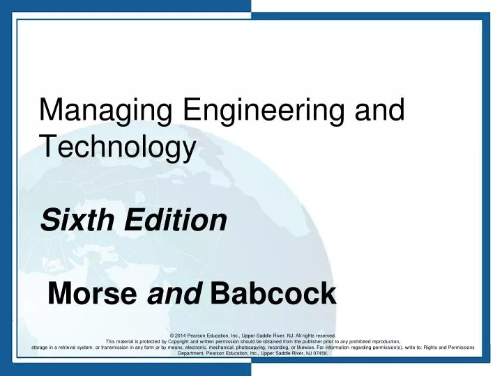 managing engineering and technology sixth edition morse and babcock