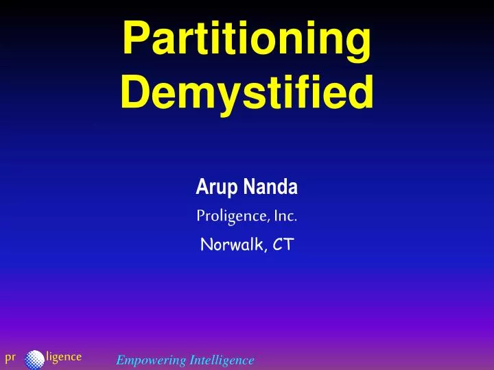 partitioning demystified