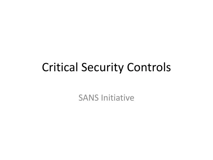 critical security controls