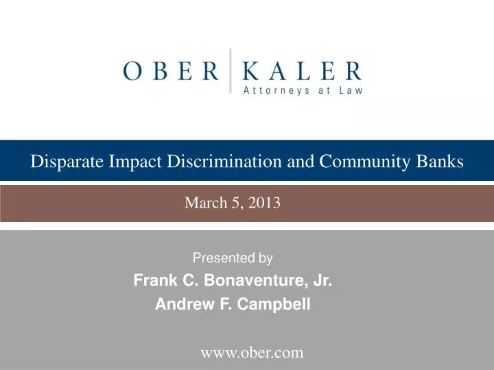 disparate impact discrimination and community banks