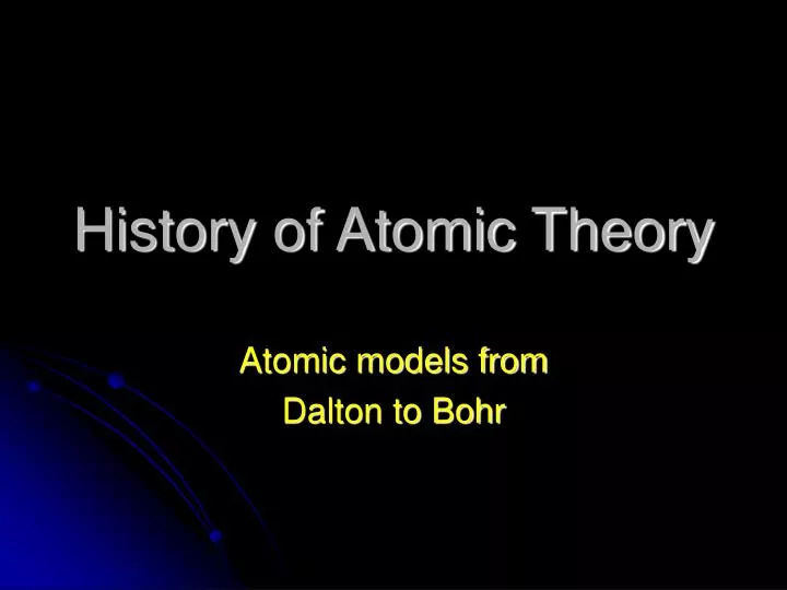 history of atomic theory