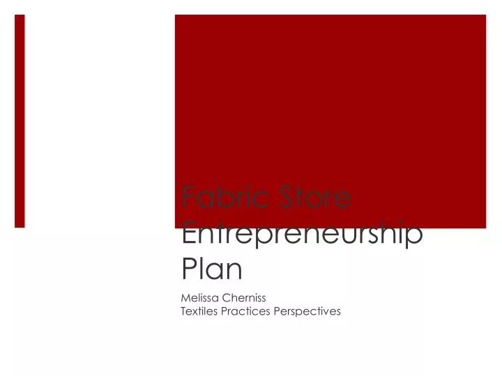 fabric store entrepreneurship plan