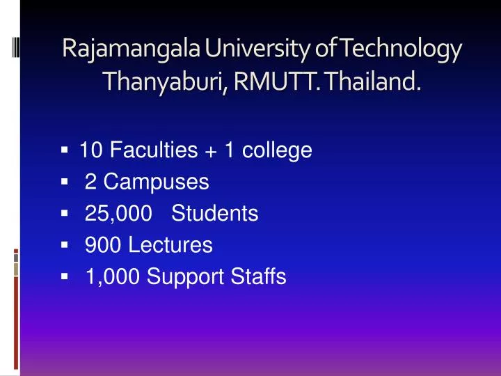 rajamangala university of technology thanyaburi rmutt thailand