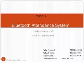 Bluetooth Attendance System Presentation 1