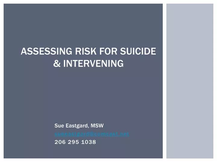 assessing risk for suicide intervening