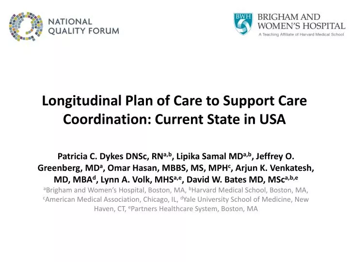 longitudinal plan of care to support care coordination current state in usa