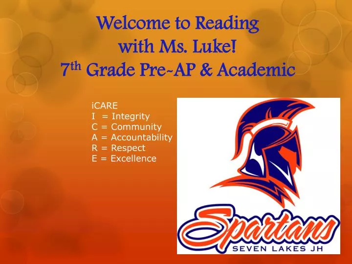 welcome to reading with ms luke 7 th grade pre ap academic