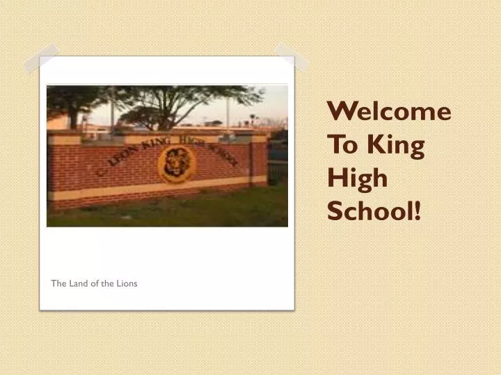 welcome to king high school