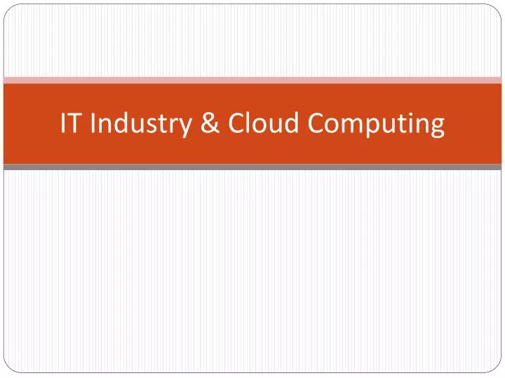 it industry cloud computing