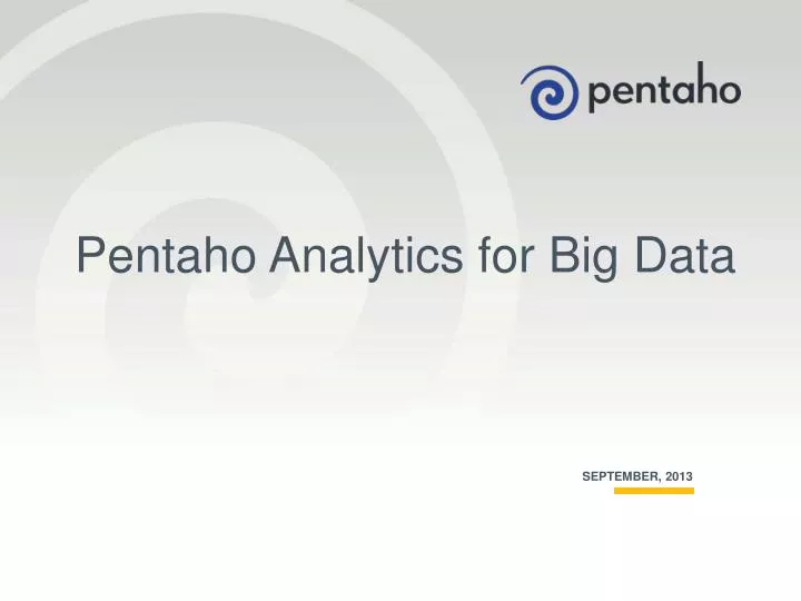 pentaho analytics for big data