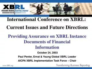 Providing Assurance on XBRL Instance Documents of Financial Information