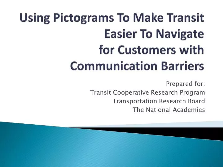 using pictograms to make transit easier to navigate for customers with communication barriers