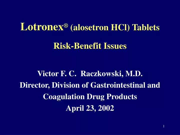 lotronex alosetron hcl tablets risk benefit issues