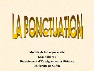 module de la langue crite ewa p torak d partement d enseignement distance universit de sil sie