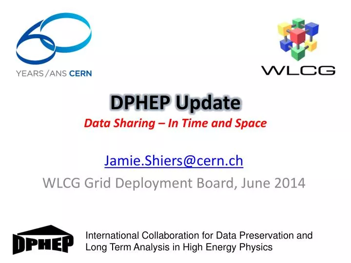 dphep update data sharing in time and space