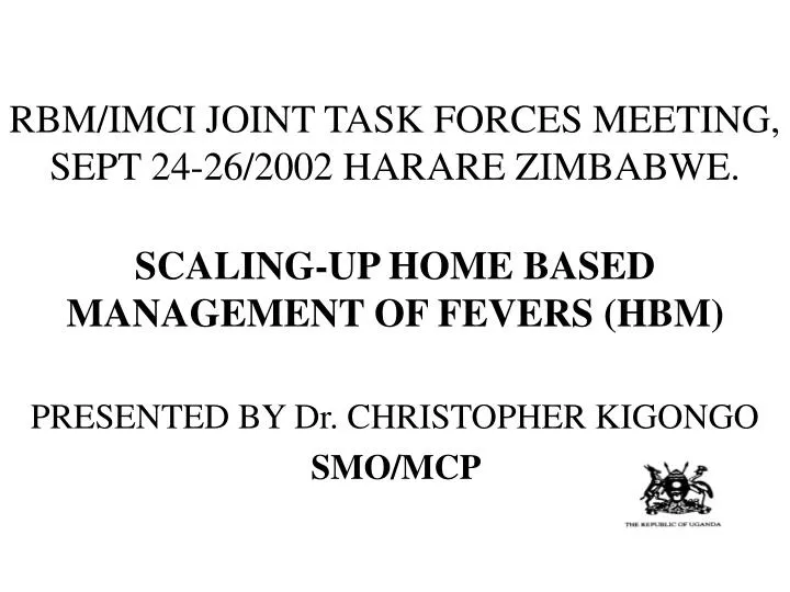 rbm imci joint task forces meeting sept 24 26 2002 harare zimbabwe
