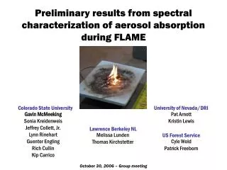Preliminary results from spectral characterization of aerosol absorption during FLAME