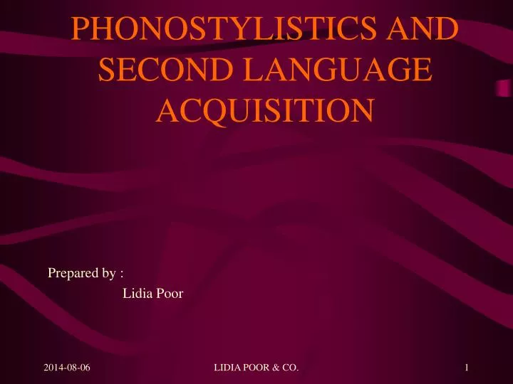 phonostylistics and second language acquisition