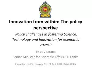 Innovation and Technology Day, 24 April 2012, Doha, Qatar