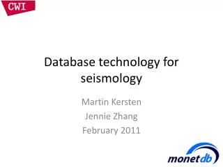 Database technology for seismology