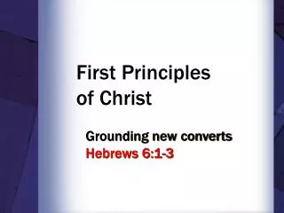 first principles of christ