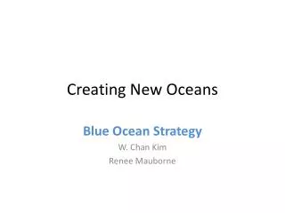 Creating New Oceans