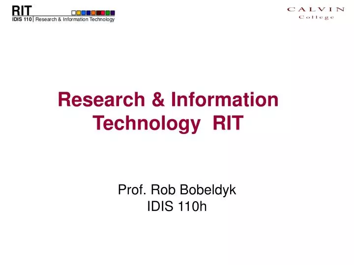 research information technology rit