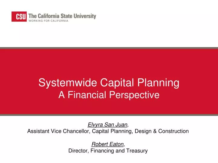 systemwide capital planning a financial perspective