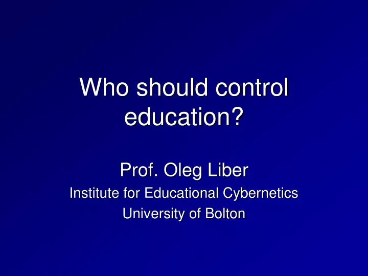 who should control education